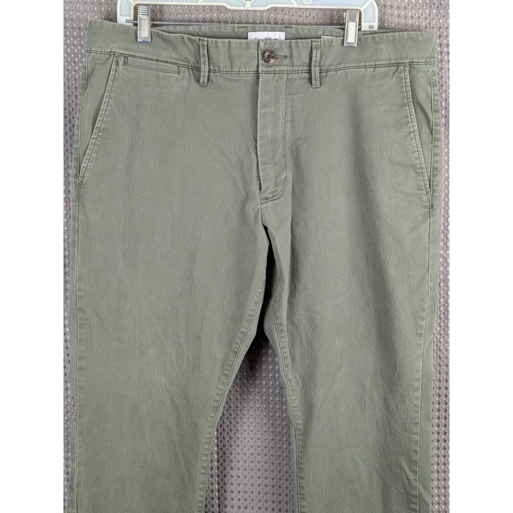 Goodfellow & Co Mens Slim Fit Chino Pants Olive Green 38x30 Cotton Blend Twill